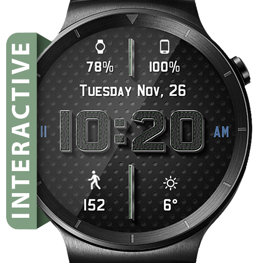 Chrome Leather HD Watch Face Widget Live Wallpaper icon