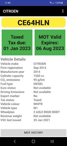 MOT History ROAD TAX Car Check screenshot 2