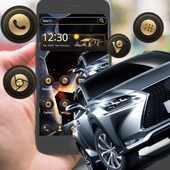 Gold and black car theme for cool man icon