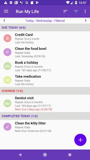 Run My Life - To Do List screenshot 1
