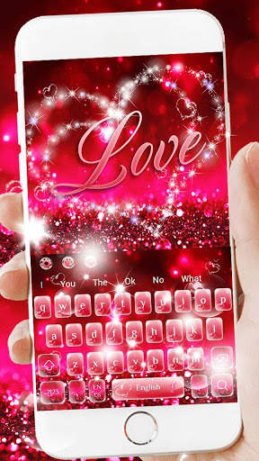 Glitter Love Sparkle Keyboard Theme screenshot 3