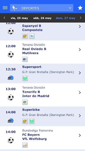 WOSTI Guía TV Fútbol, Deportes screenshot 1