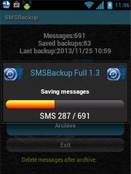 SMS Backup Lite screenshot 2