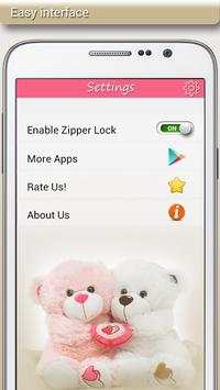 Teddy Bear Zipper Lock screenshot 4