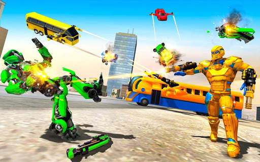 Flying Bus Robot Transform War: Robot Hero Game screenshot 3