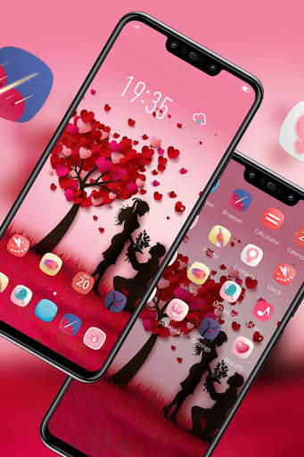 love pink romantic tree pink theme Y21L screenshot 2