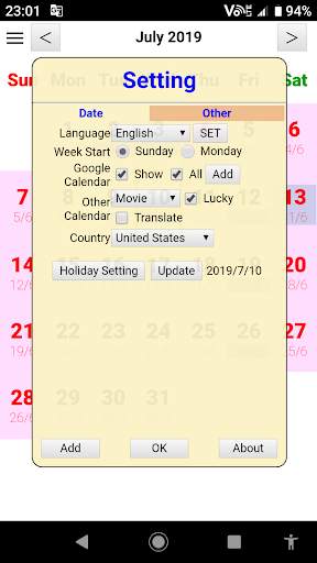 User Calendar screenshot 6