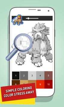 Pikachu Color By Number - Pokemon Pixel Art Games screenshot 2