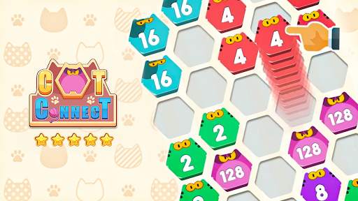 Cat Cell Connect - Merge Number Hexa Blocks screenshot 1
