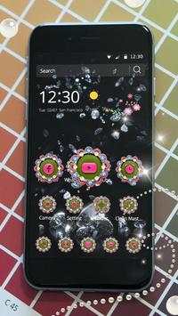 Black diamond shiny theme & lace flower icon screenshot 1