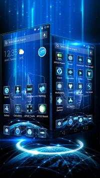 Tema di tecnologia futuristica al neon blu screenshot 4