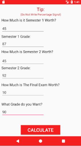 Final Exam Calculator screenshot 1