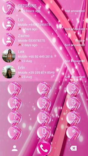Dialer Theme Sparkling Pink screenshot 2