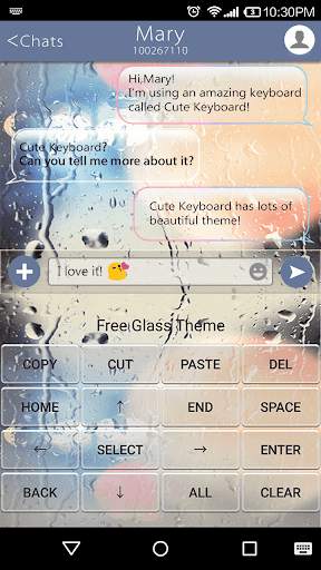 Free Glass Emoji Keyboard Skin screenshot 3