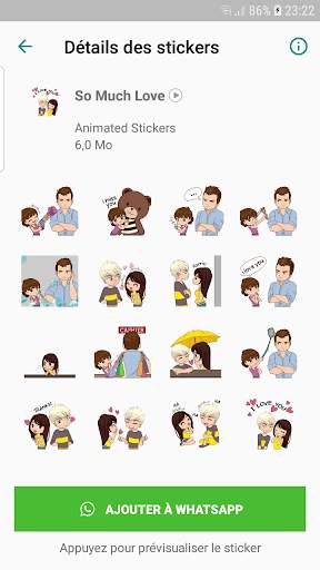 Animated stickers GIF love screenshot 3