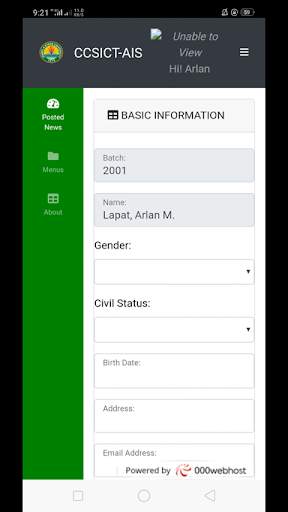 CCSICT ALUMNI INFORMATION SYSTEM 5 تصوير الشاشة