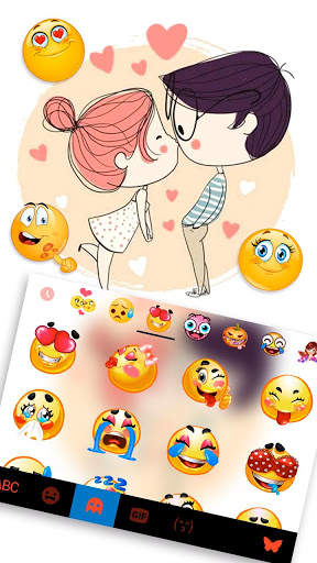 Tema Keyboard Couple Love Kiss screenshot 3