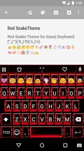 Red Snake Emoji Keyboard Theme screenshot 1