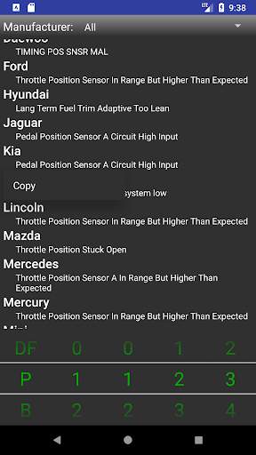 OBDII Trouble Codes Lite screenshot 2