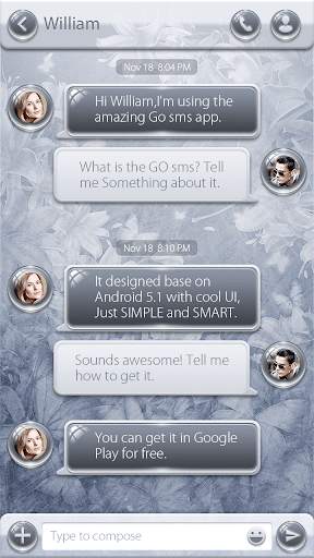 GO SMS PRO 55° GREY THEME screenshot 2
