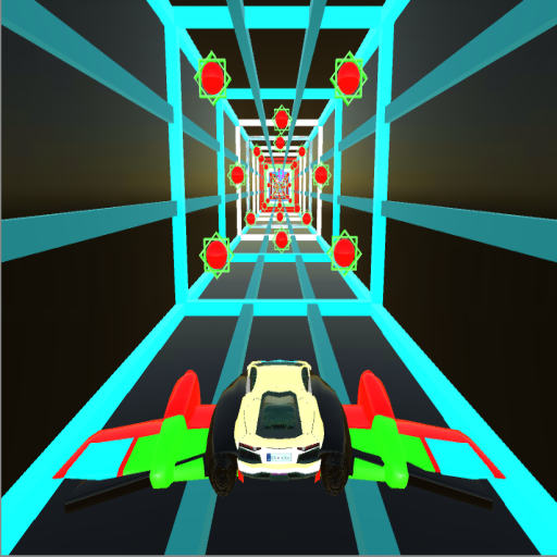 Real Flying Car -Speed Tron Cube Tunnel Trouble 3D icon