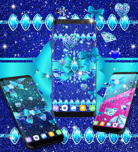 Blue glitter diamond wallpaper screenshot 5