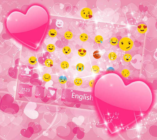 Pink love Keyboard Theme screenshot 2