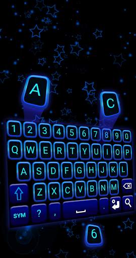 Blue Neon Keyboard स्क्रीनशॉट 1