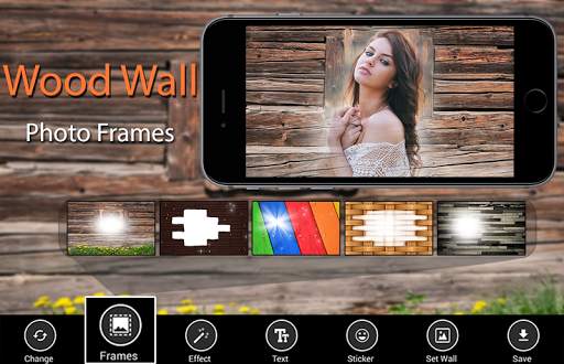 Wood Wall Photo Frames - natural wood wall effects screenshot 1