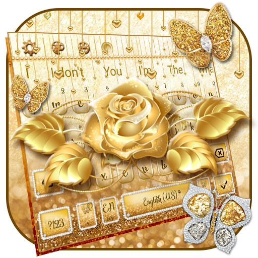 Luxury Gold Rose Keyboard icon