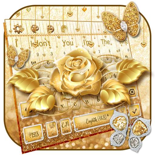 Luxury Gold Rose Keyboard 10001002