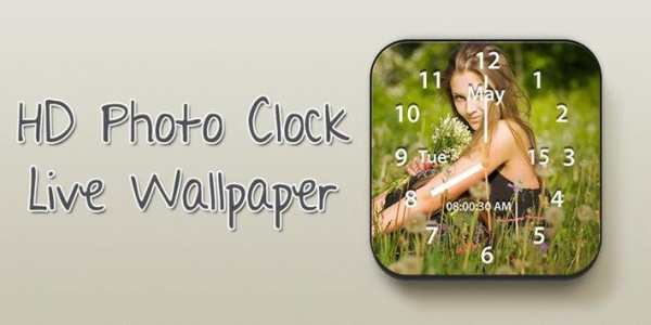 HD Photo Clock Live Wallpaper - My Photo On Clock screenshot 1