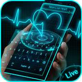 3D Neon Live Heart keyboard 10001003