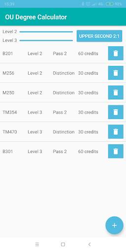OU Degree Calculator screenshot 1