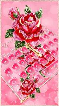 Pink Diamond Roses Keyboard 1 تصوير الشاشة