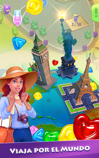 Gummy Drop! Combina 3 y viaja screenshot 2