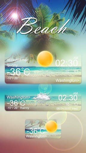Beach GO Weather Widget Theme 1 تصوير الشاشة