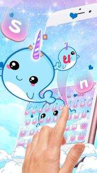 Youthful Unicorn whale Keyboard Theme screenshot 2