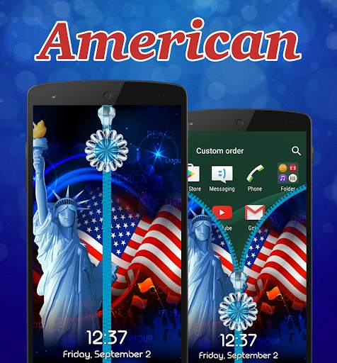 American Zipper Lock Screen screenshot 1