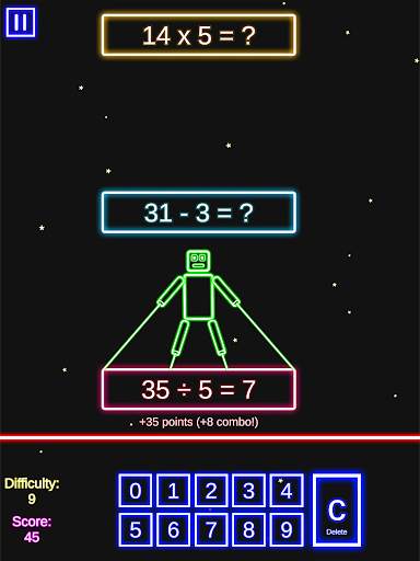 Laser Math: Sum, Subtract, Multiply & Divide Easy! screenshot 7