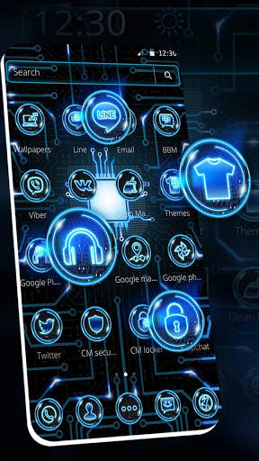 Blue circuit board theme screenshot 3
