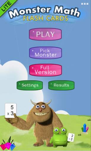 Monster Math Flash Cards Lite screenshot 1