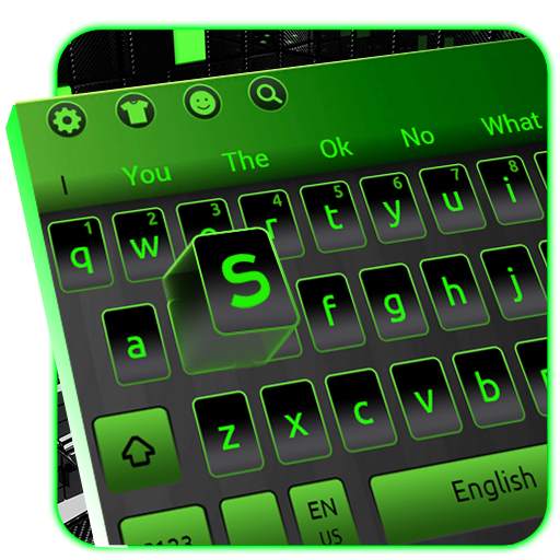 Black Green Tech keyboard 10001003