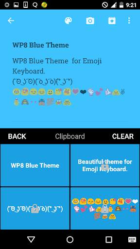 Blue Emoji Keyboard Theme screenshot 4