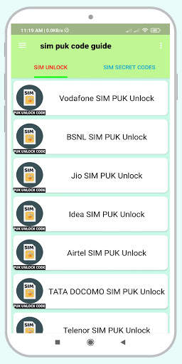 Sim Puk Code guide screenshot 4