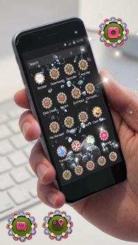 Black diamond shiny theme & lace flower icon screenshot 3