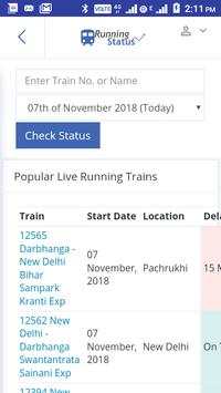 Live Runing train status screenshot 1