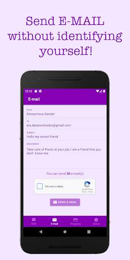 Anonymous SMS & E-mail screenshot 2