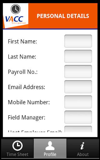 VACC Timesheets screenshot 1