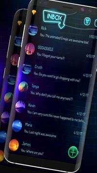 Dark Neon Messenger SMS Theme screenshot 2